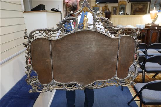 A Chinese Chippendale giltwood overmantel, W.4ft 2in. H.3ft 6in.
